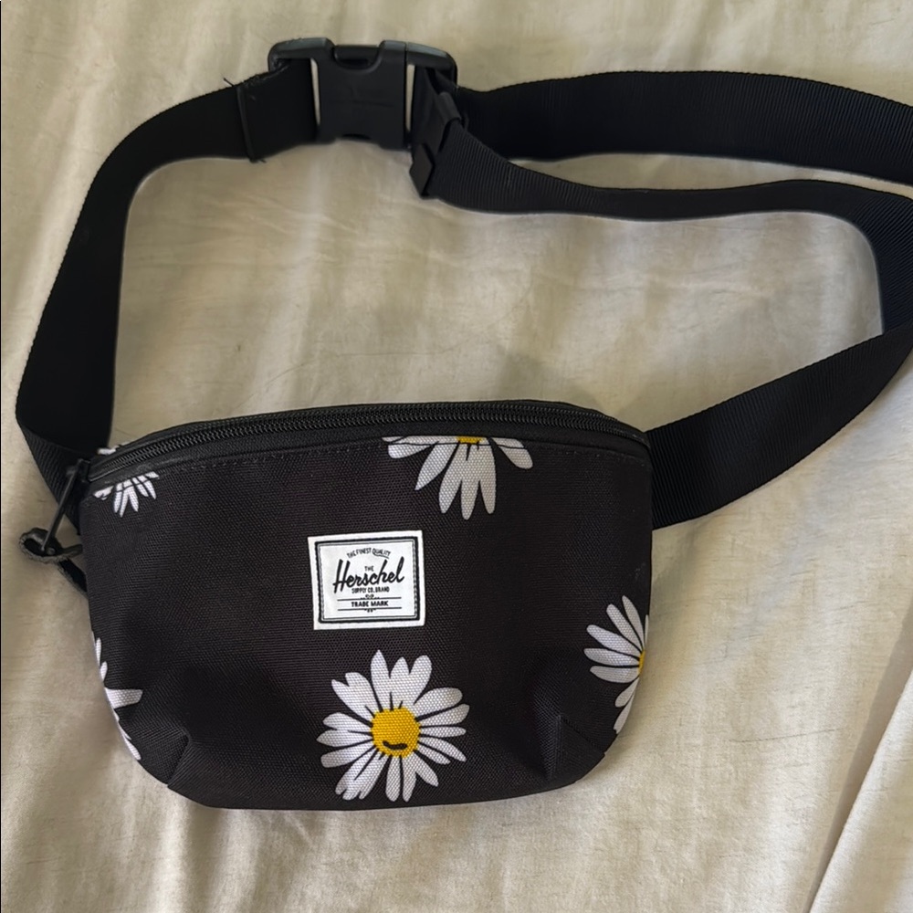 Herschel Black Floral Fanny Pack